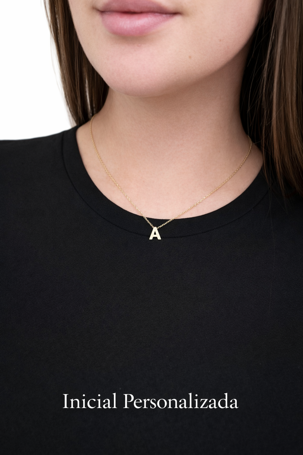Collar con Inicial Personalizada en Oro 10K